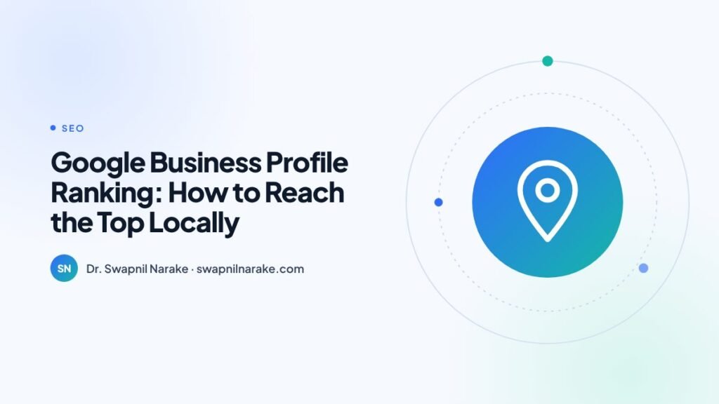 Map with location pins and a top-ranked local business listing, illustrating Google Business Profile ranking